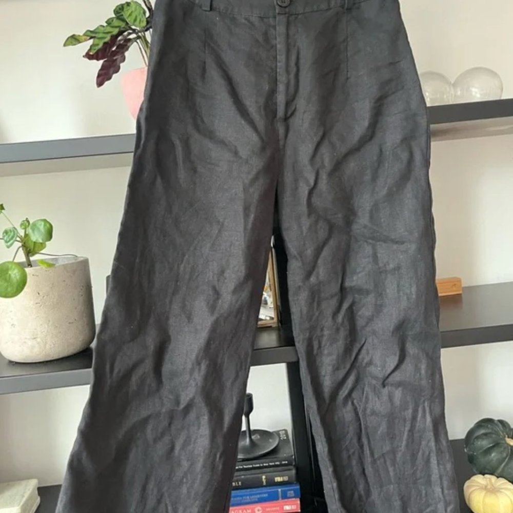 Reformation 100% linen black pants, size 6p